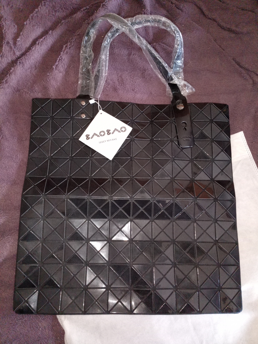 Issey Miyake Black Geometric Triangle Tote